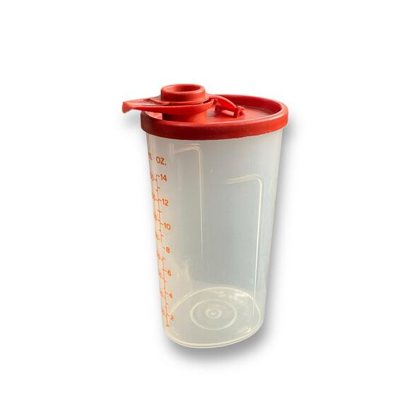 Tupperware Sweet Saver Syrup Dispenser Honey Condiment Paprika Red 640 Vintage - Picture 11 of 14